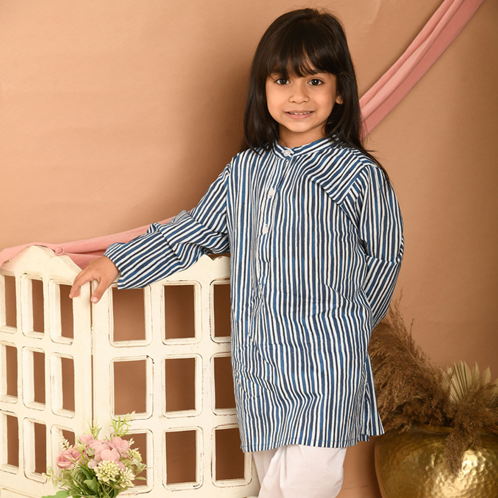 Pajama set for boys and girls - Indigo Stripes Joeycare