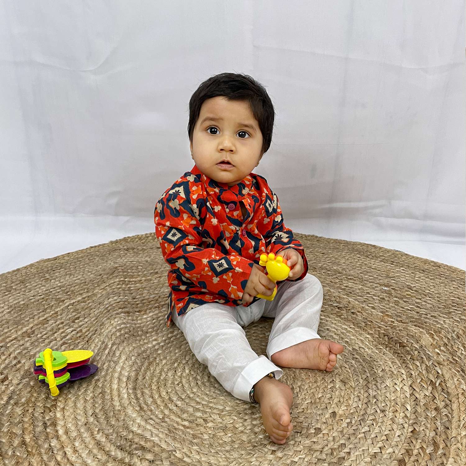 Pajama set for New Born - Orange Patola Joeycare