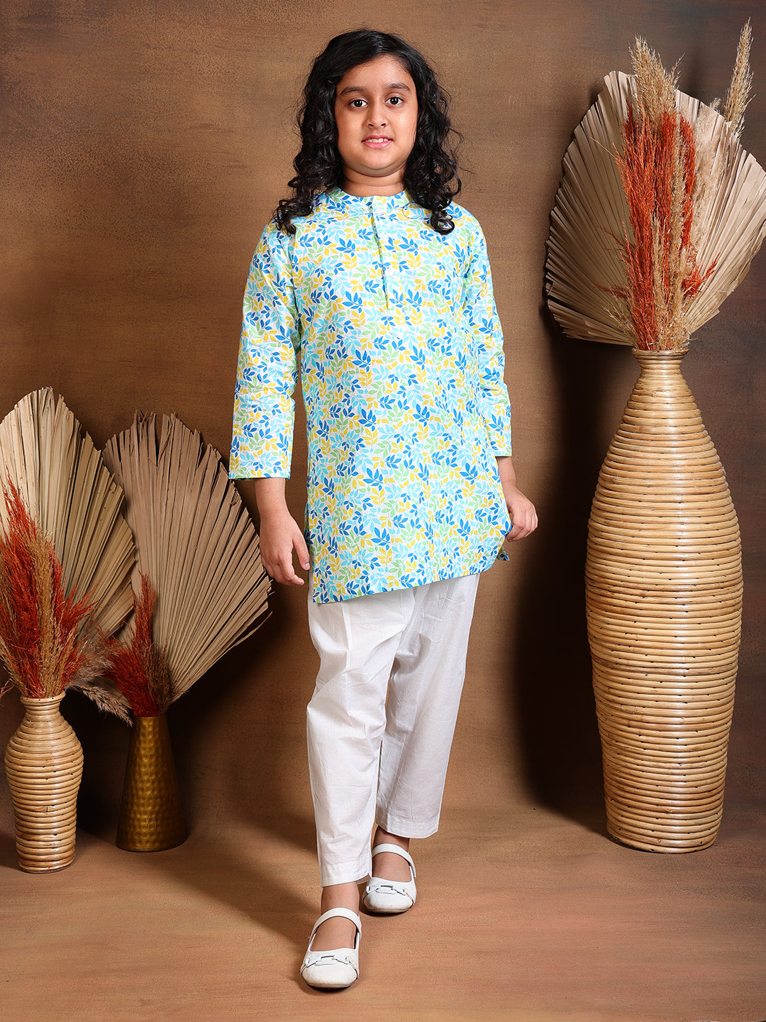 Pajama set for boys and girls - Pastel Leaves - Joeycare