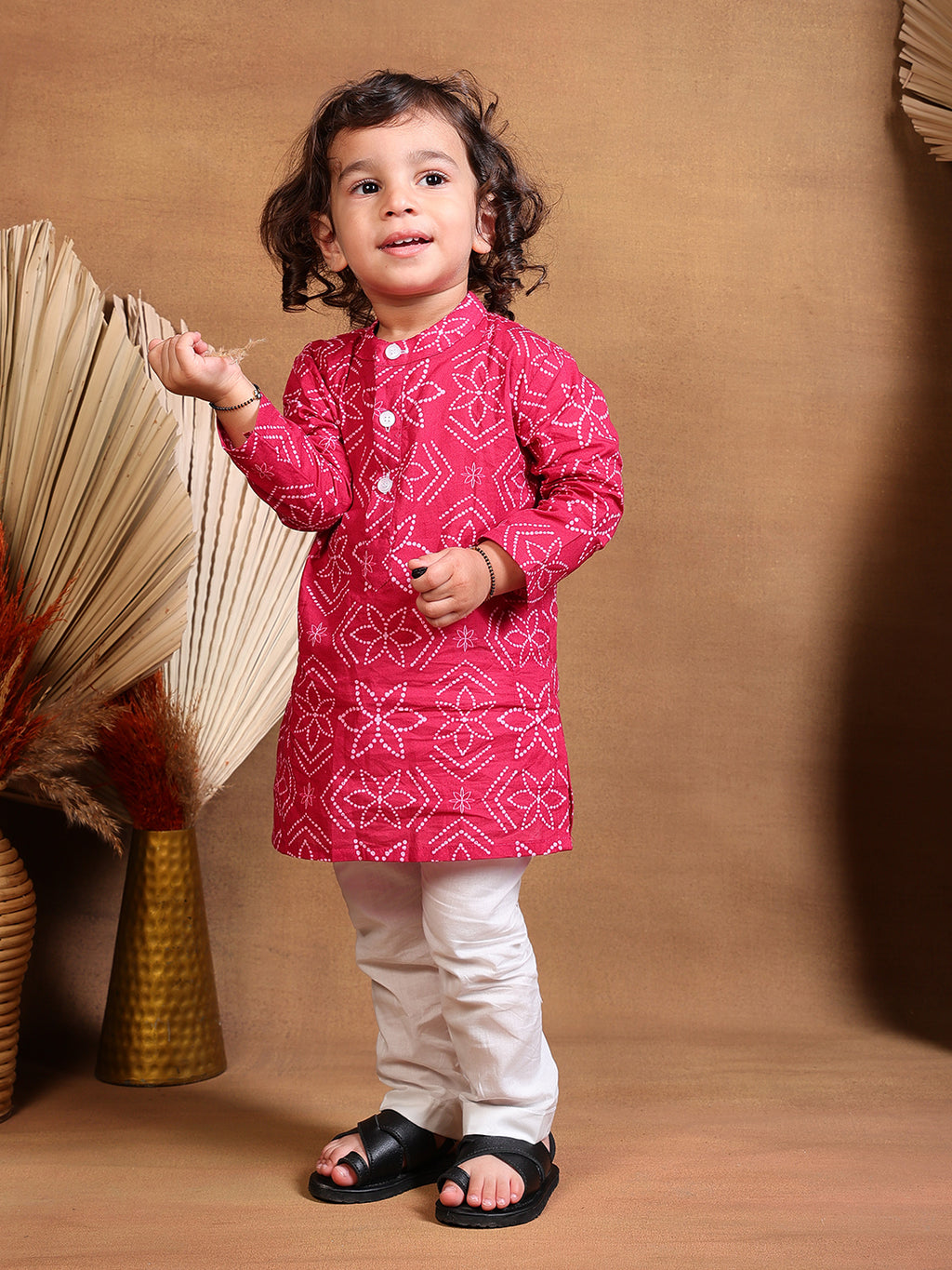 Pajama set for boys and girls - Pink Bandhej Joeycare