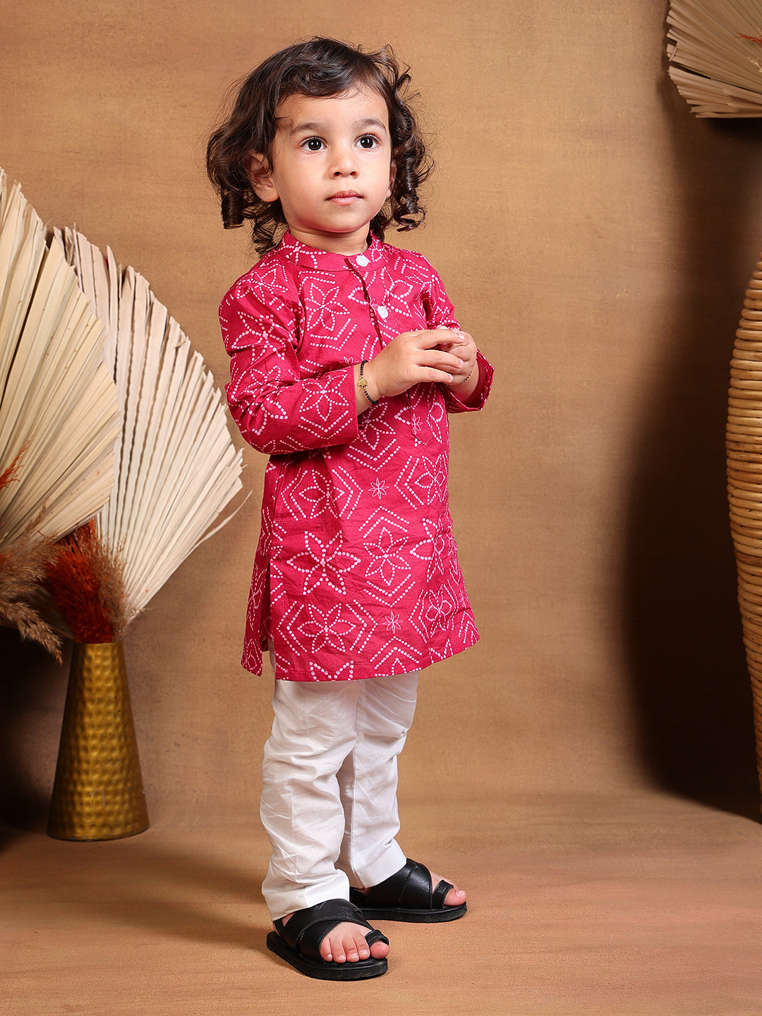 Pajama set for boys and girls - Pink Bandhej Joeycare