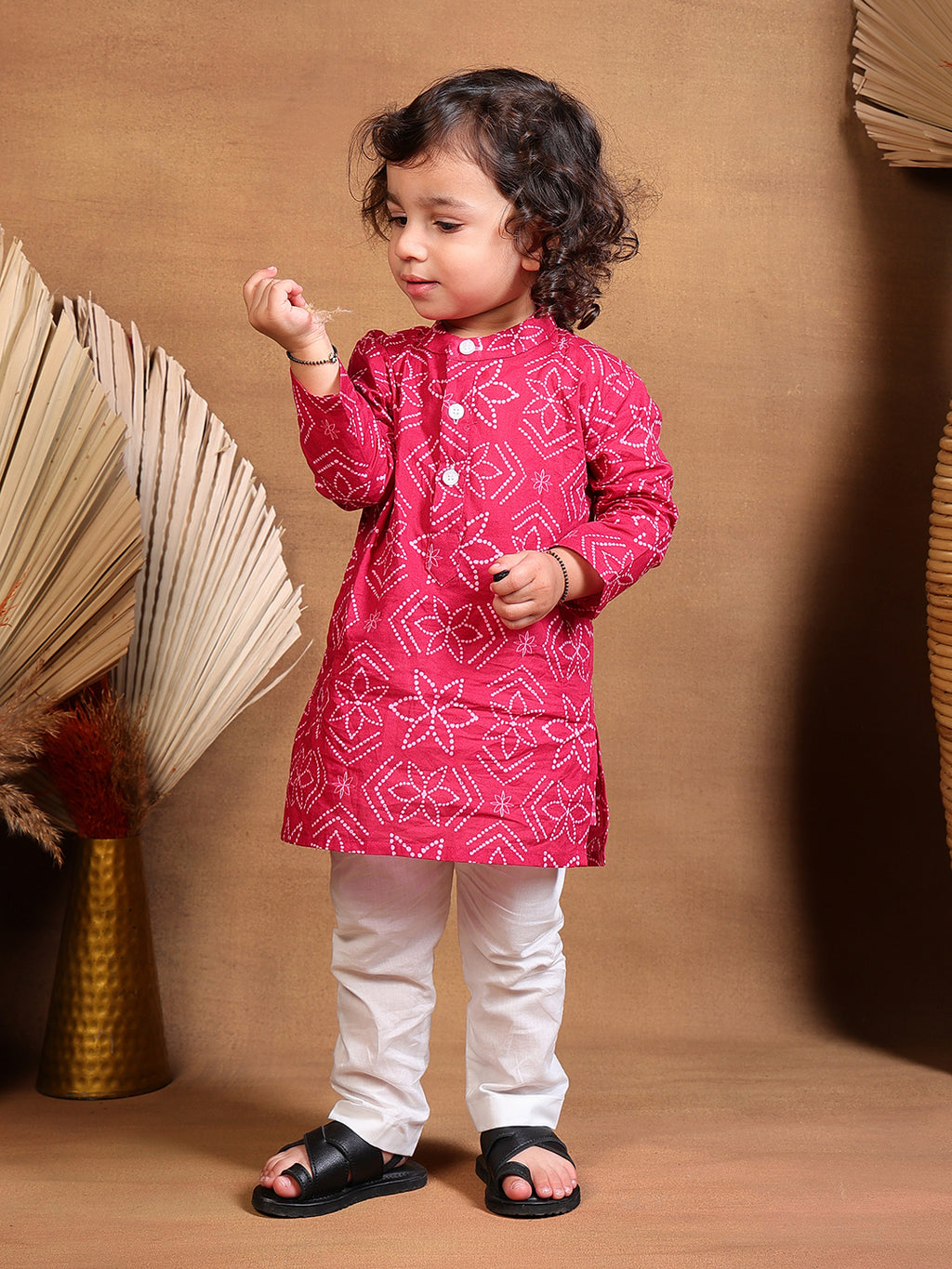 Pajama set for boys and girls - Pink Bandhej Joeycare