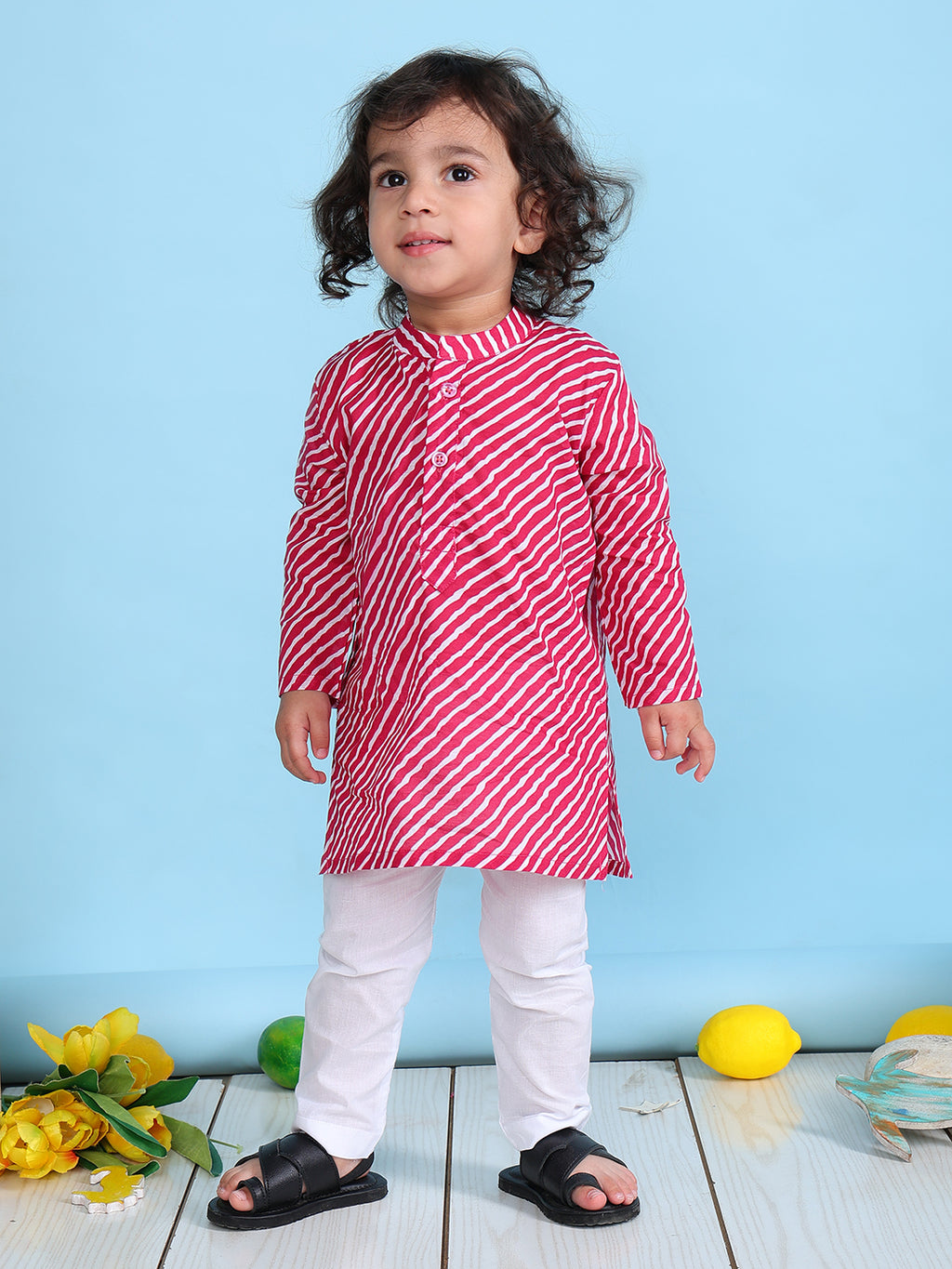 Pajama set for boys and girls - Pink Leheriya Joeycare