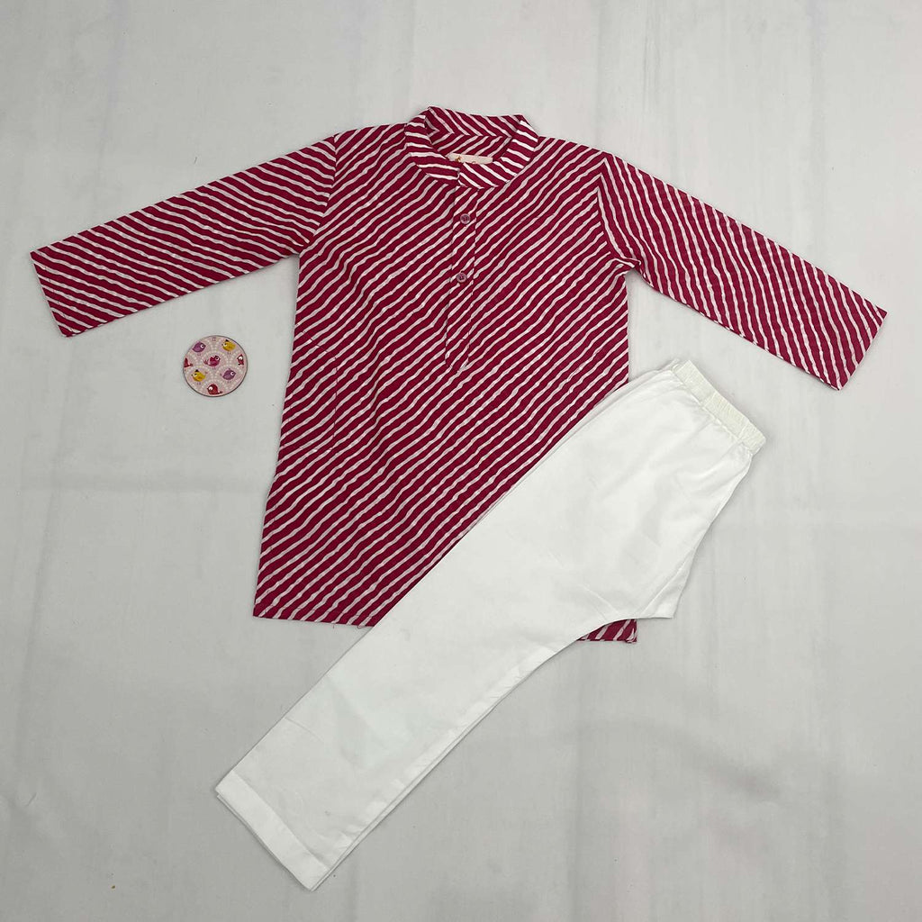 Pajama set for boys and girls - Pink Leheriya Joeycare