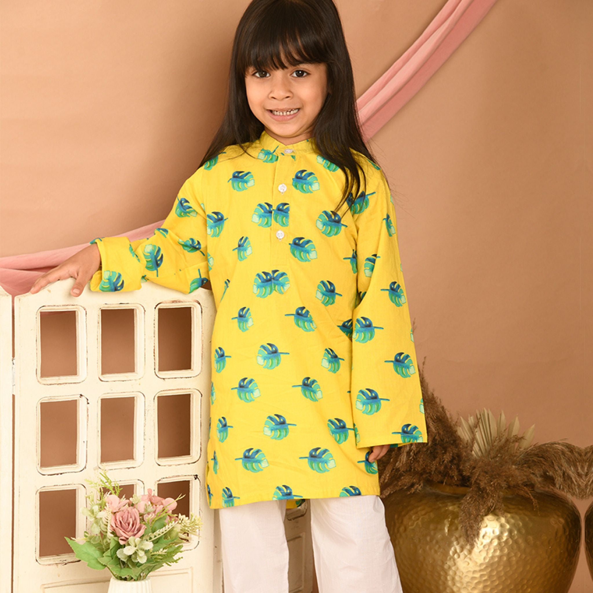 Pajama set for boys and girls - Yellow Leaf Joeycare