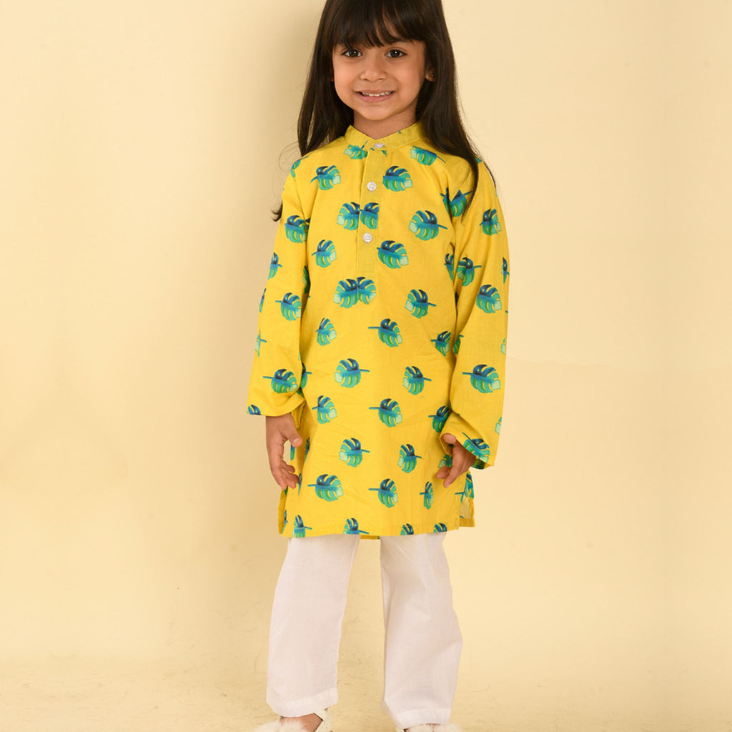 Pajama set for boys and girls - Yellow Leaf Joeycare