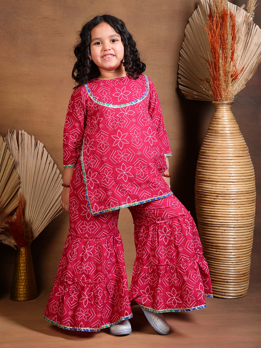 Sharara set – Pink Bandhej