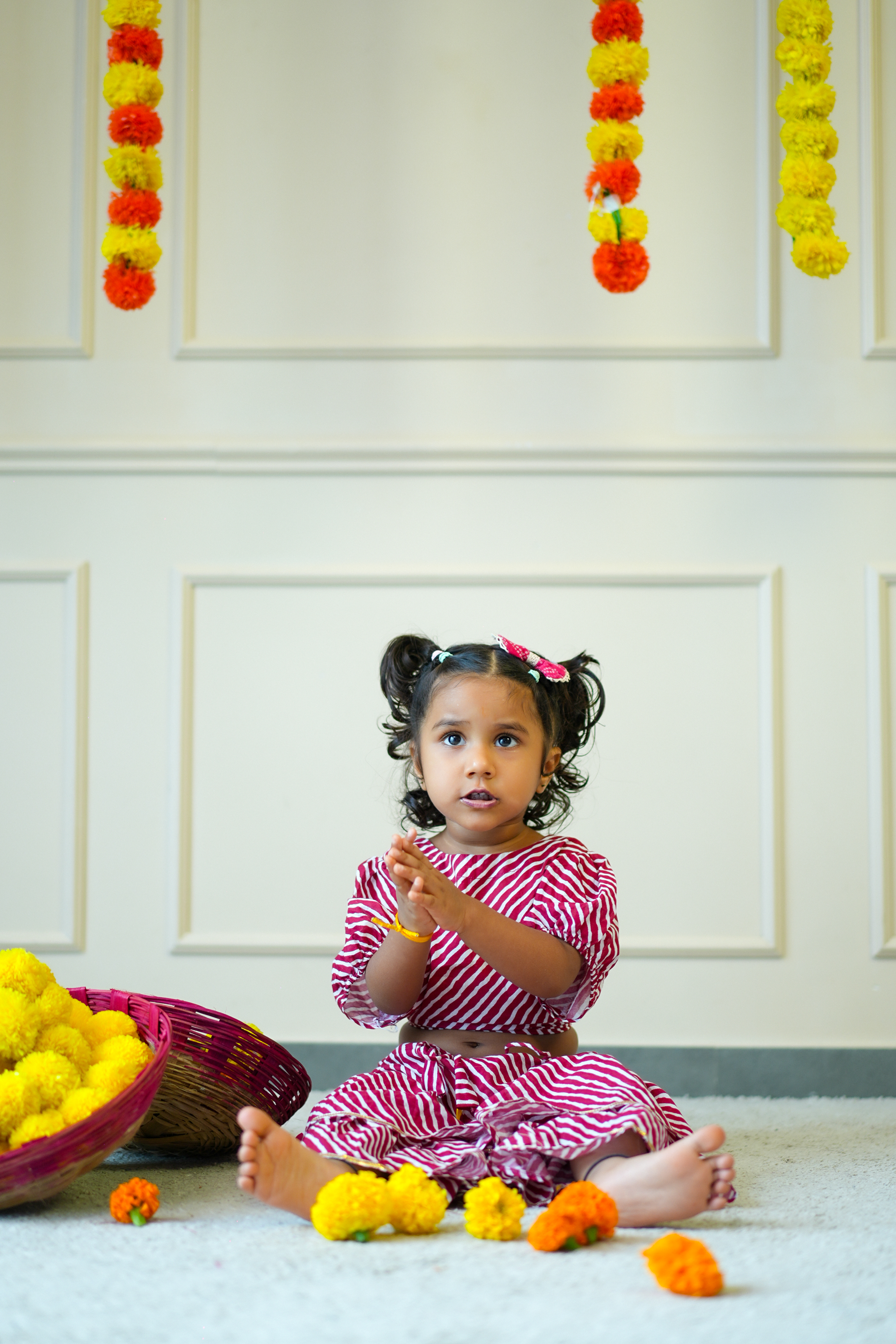 Crop Top Sharara Set for Girls - Pink Leheriya