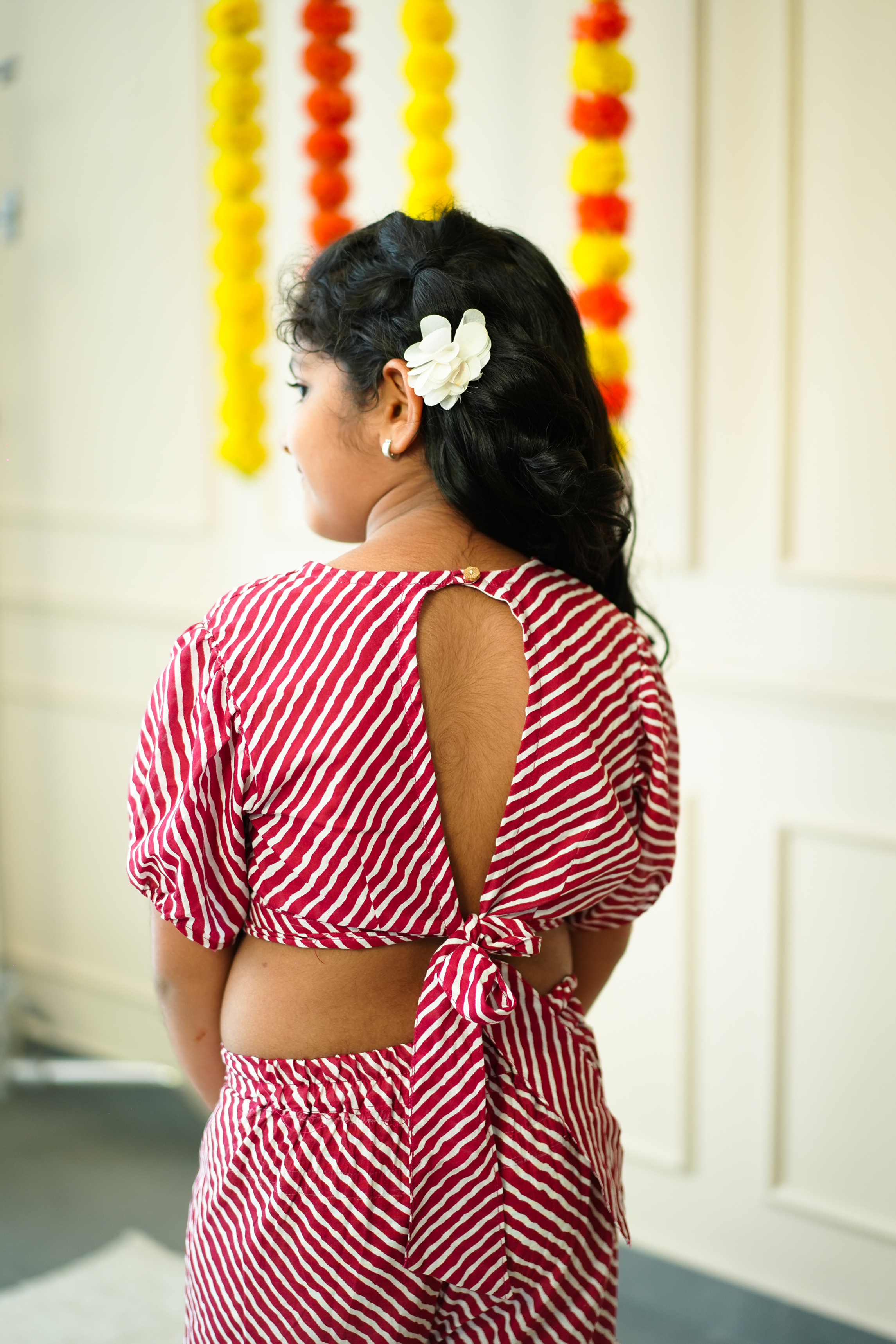 Crop Top Sharara Set for Girls - Pink Leheriya