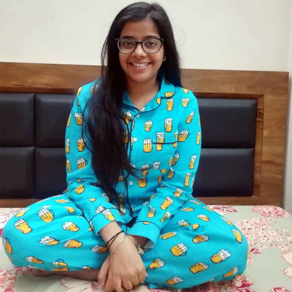 Pocket Nightwear for Girls and Boys - Beer Print Joeycare