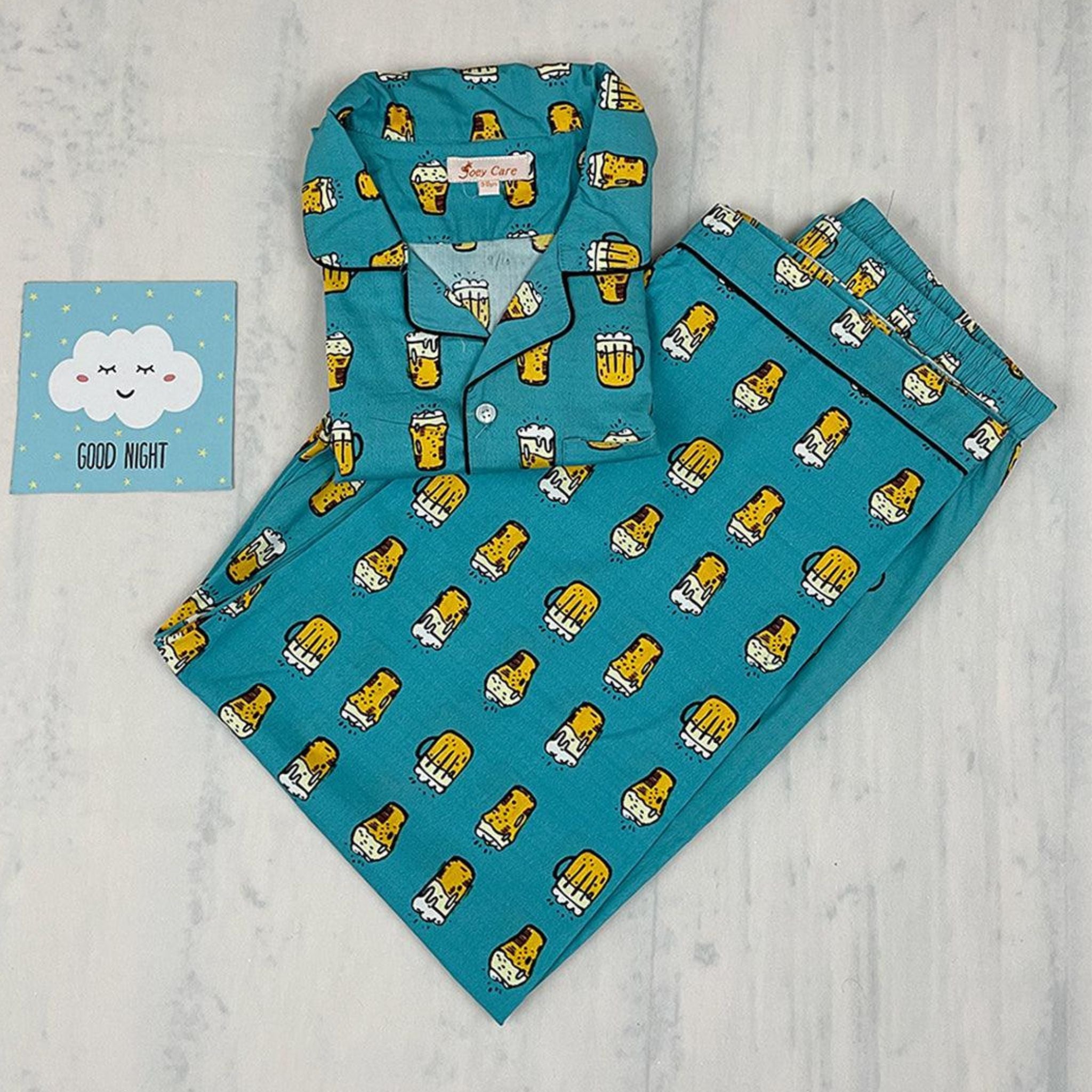 Pocket Nightwear for Girls and Boys - Beer Print Joeycare