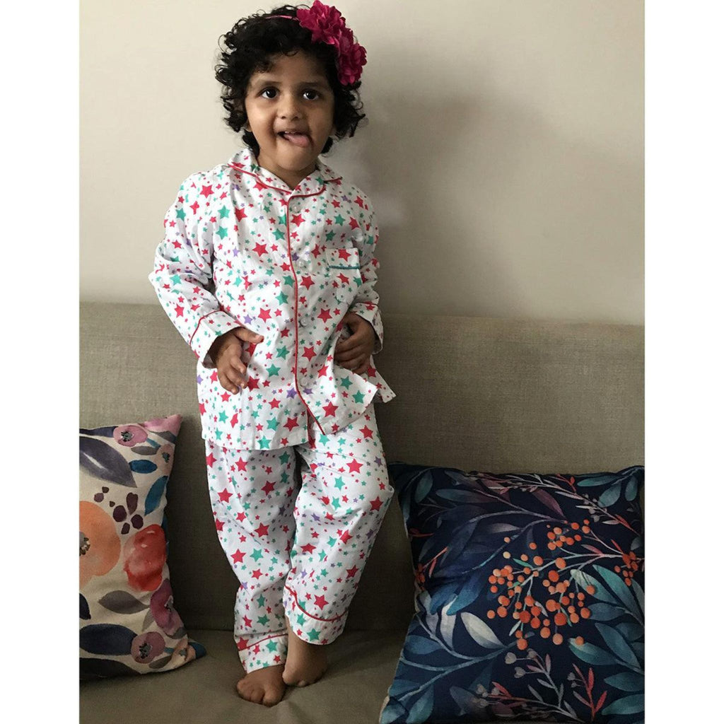 Pocket Nightwear for Girls and Boys - Colourful stars Joeycare 