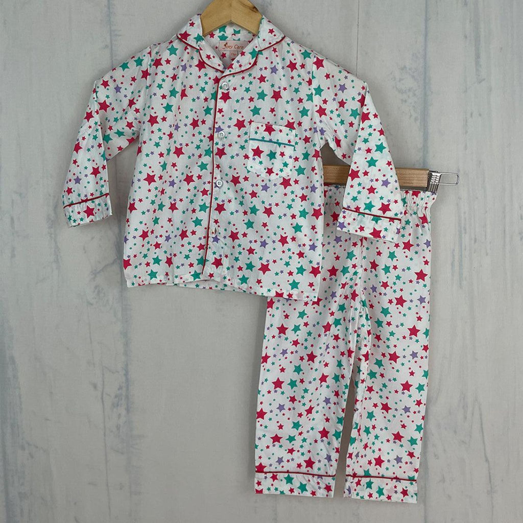 Pocket Nightwear for Girls and Boys - Colourful stars Joeycare 