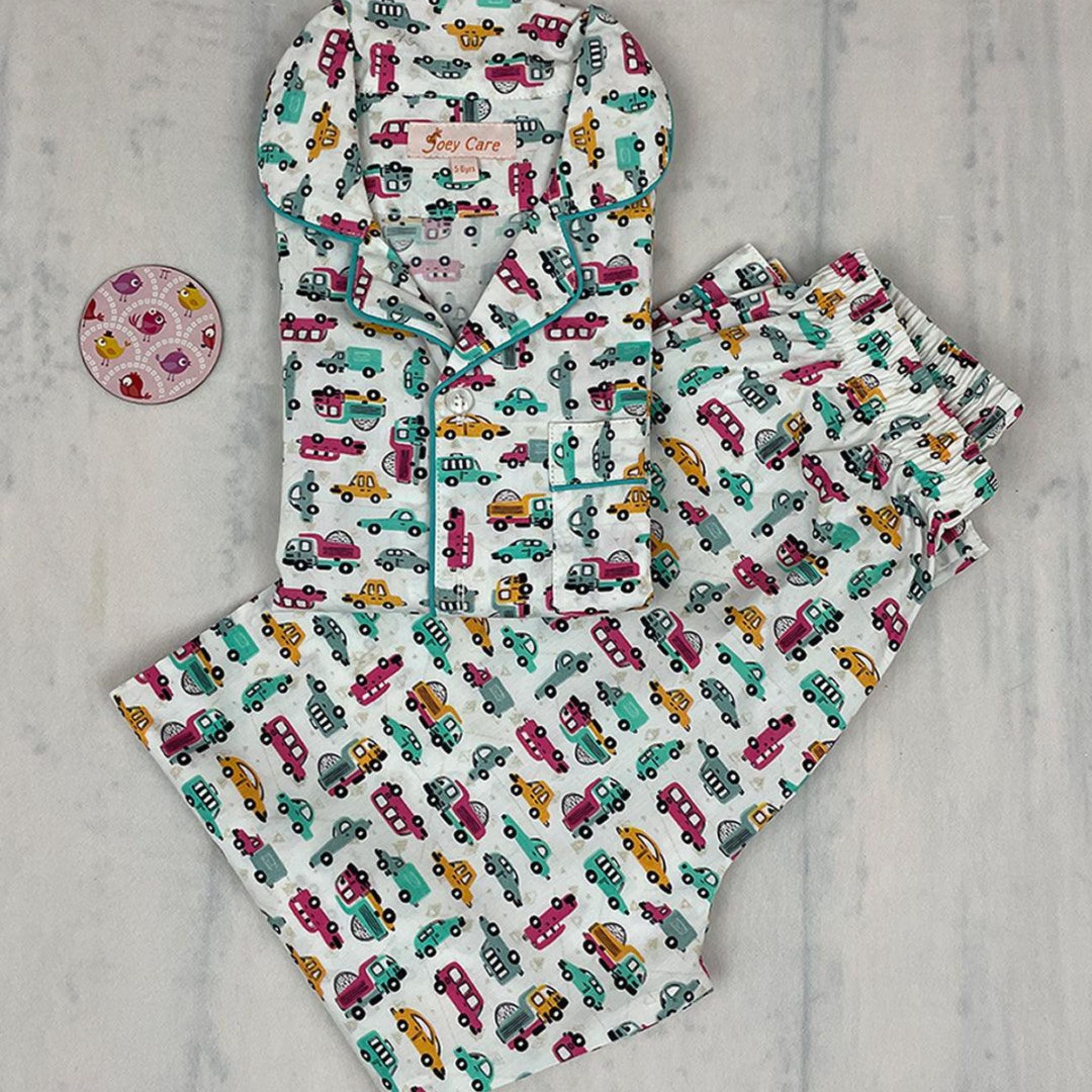 Pocket Nightwear for Girls and Boys - Doodle car Joeycare 