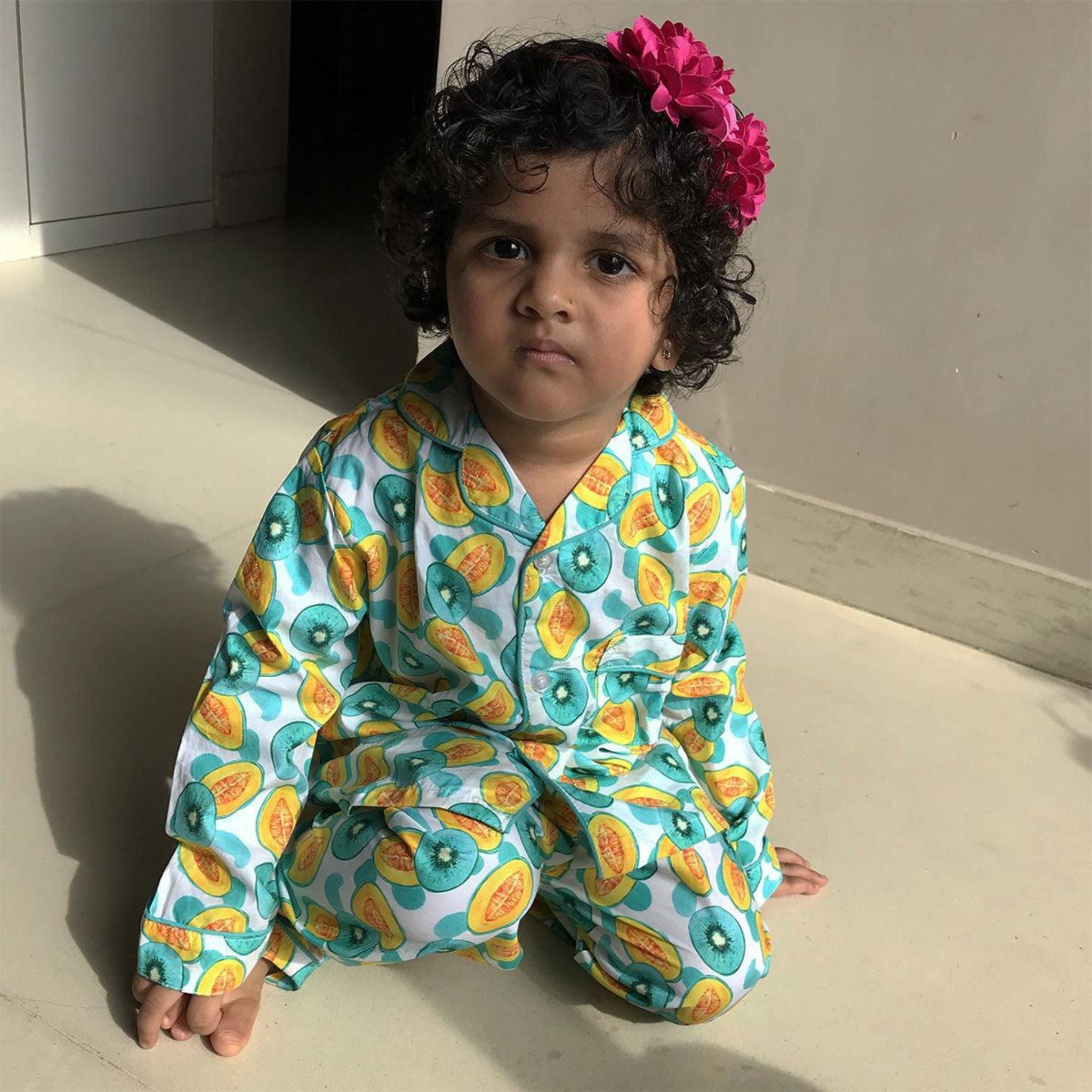 Pocket Nightwear for Girls and Boys - Kiwi print Joeycare