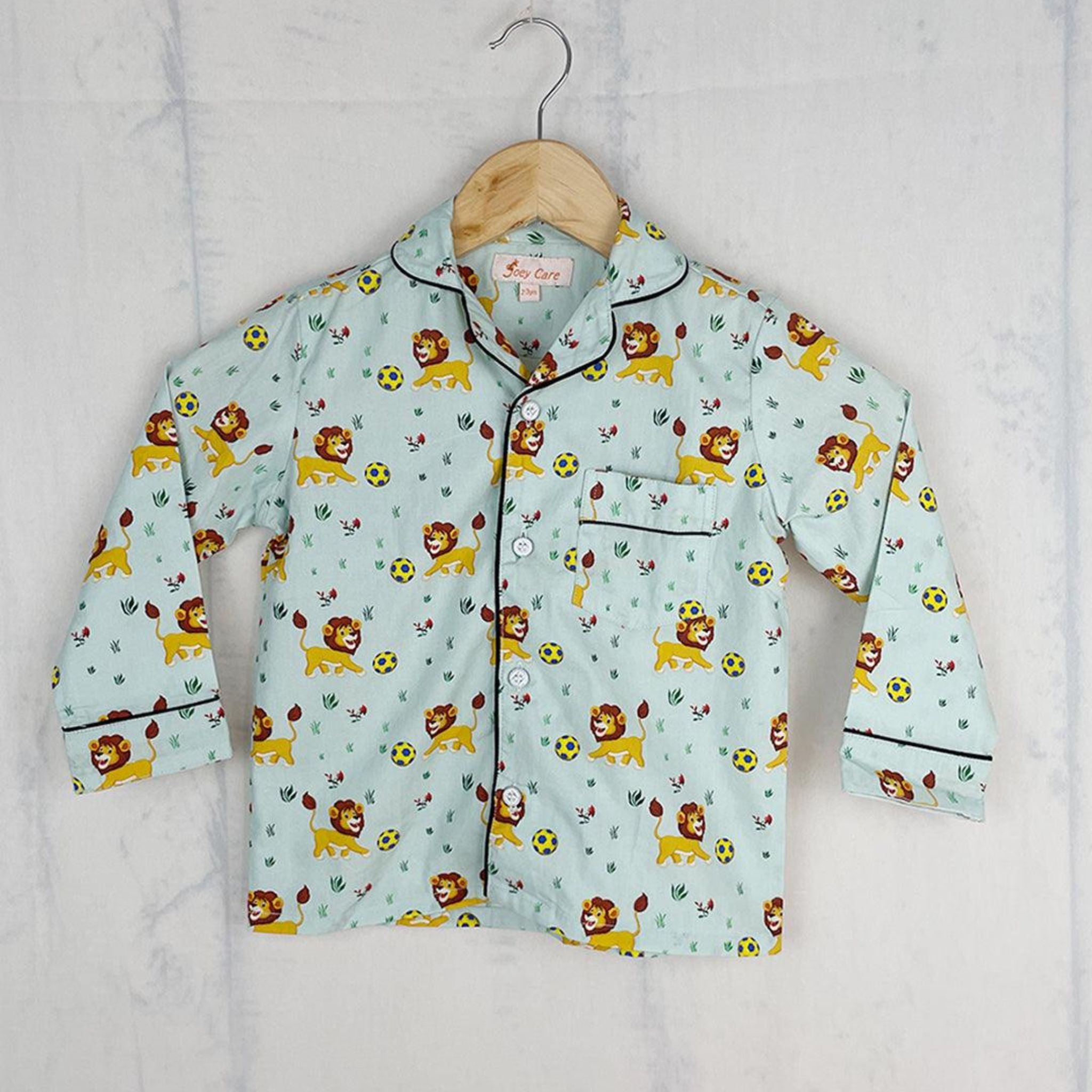 Pocket Nightwear for Girls and Boys - Lion print Joeycare