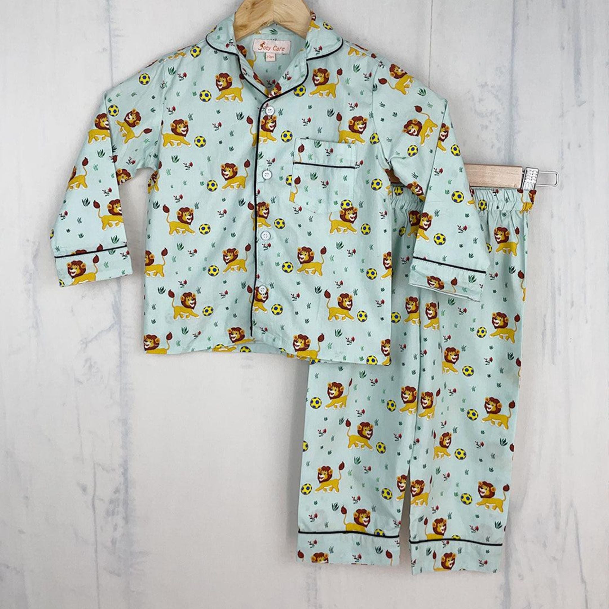 Pocket Nightwear for Girls and Boys - Lion print Joeycare