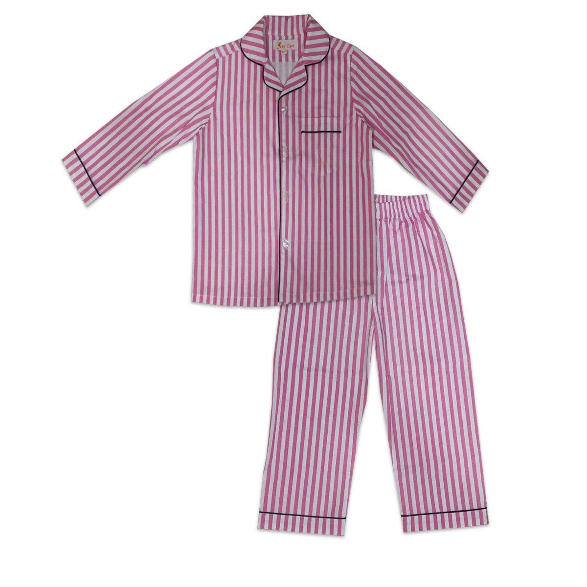 Pocket Nightwear for Girls and Boys - Pink stripes Joeycare 