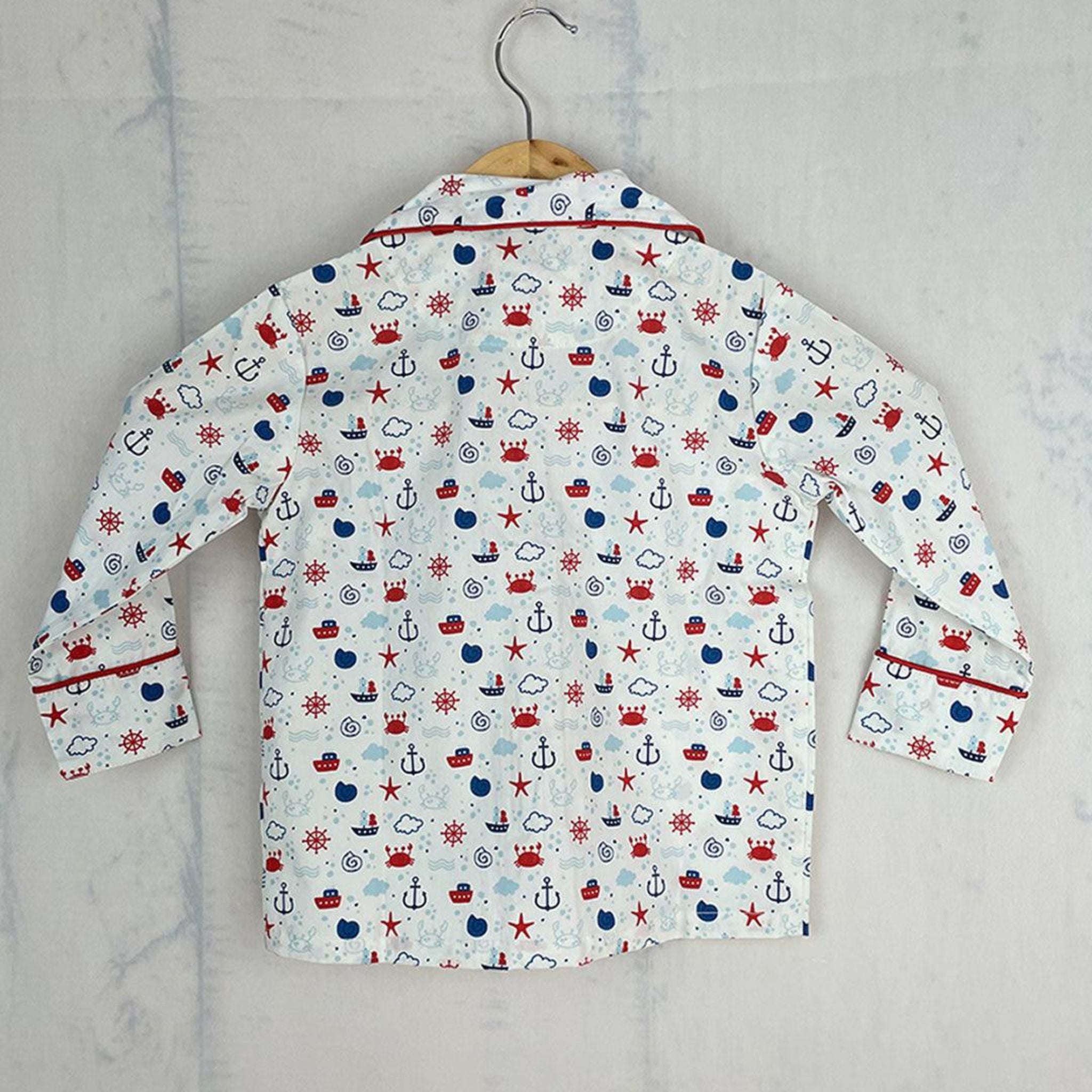 Pocket Nightwear for Girls and Boys - Ship print Joeycare