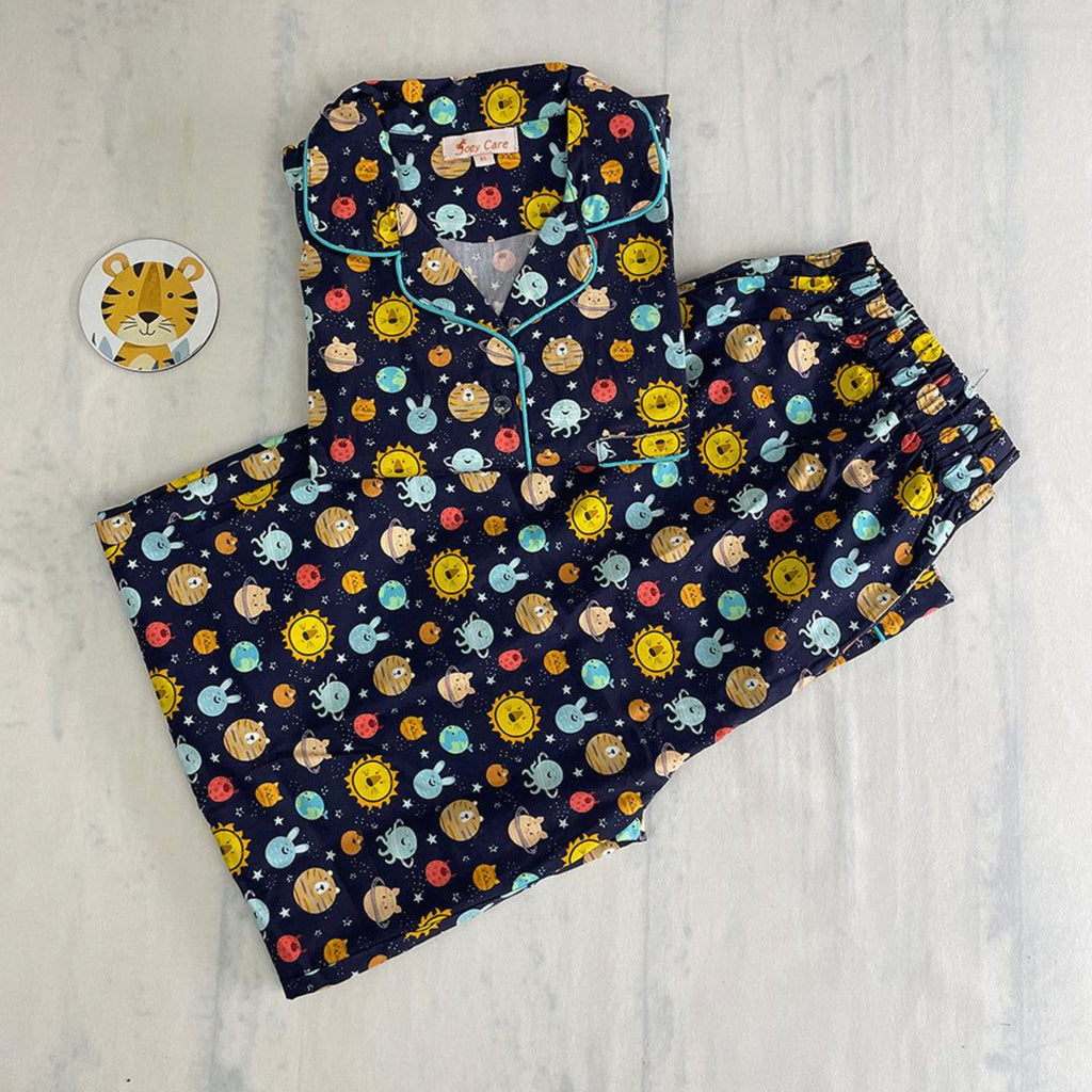 Pocket Nightwear for Girls and Boys - Solar system Joeycare