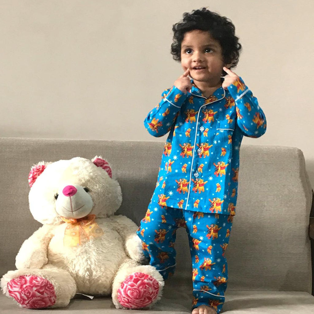 Pocket Nightwear for Girls and Boys - Winnie the pooh print Joeycare 