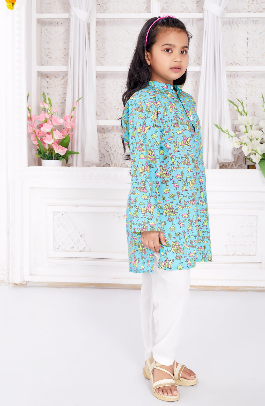 Salwar Kurta Set for Girls - Folk Art
