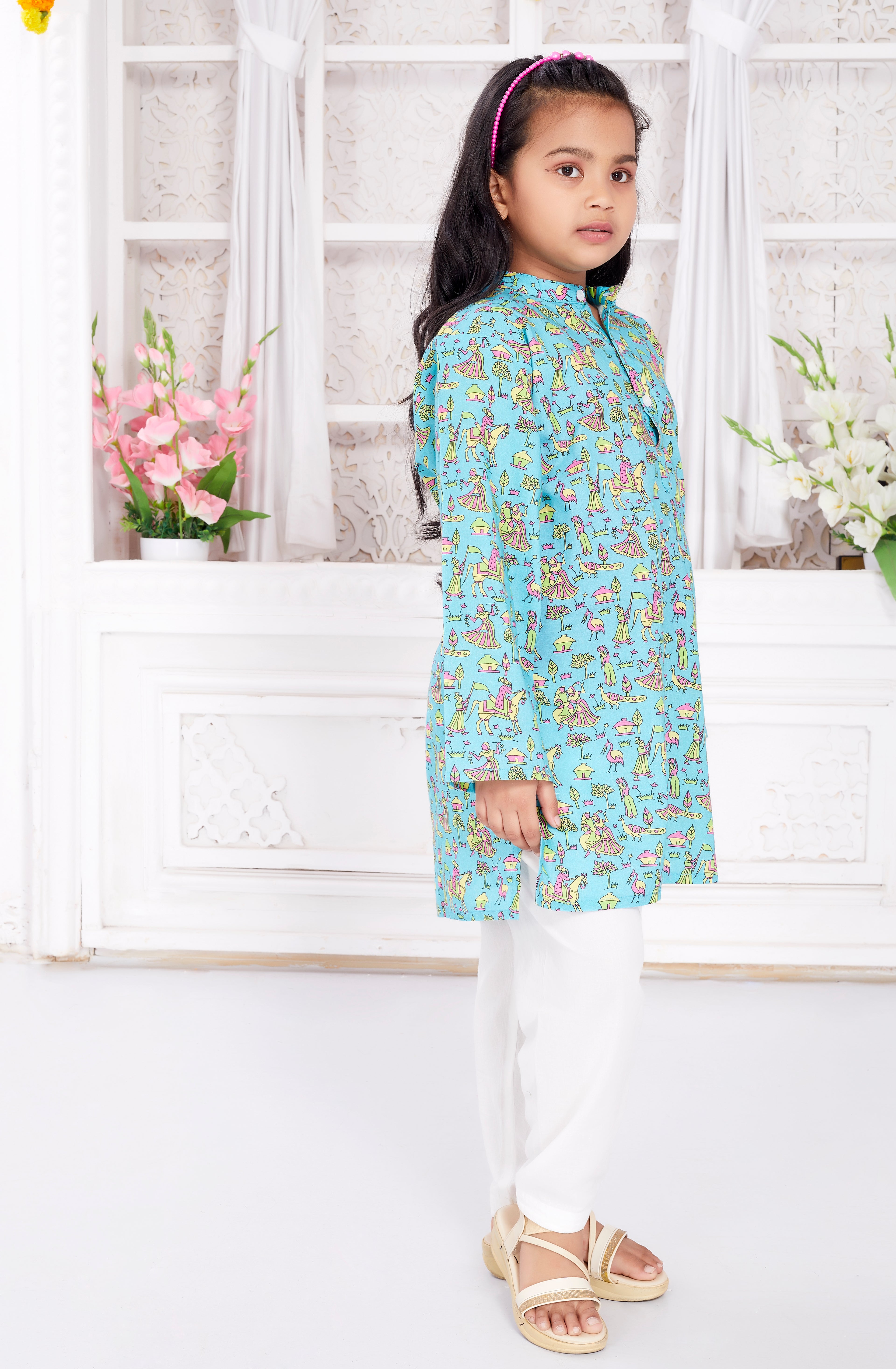 Salwar Kurta Set for Girls - Folk Art