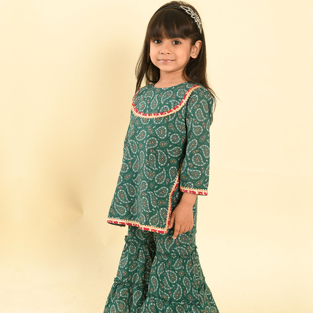 Sharara set - Green Booti Joeycare 