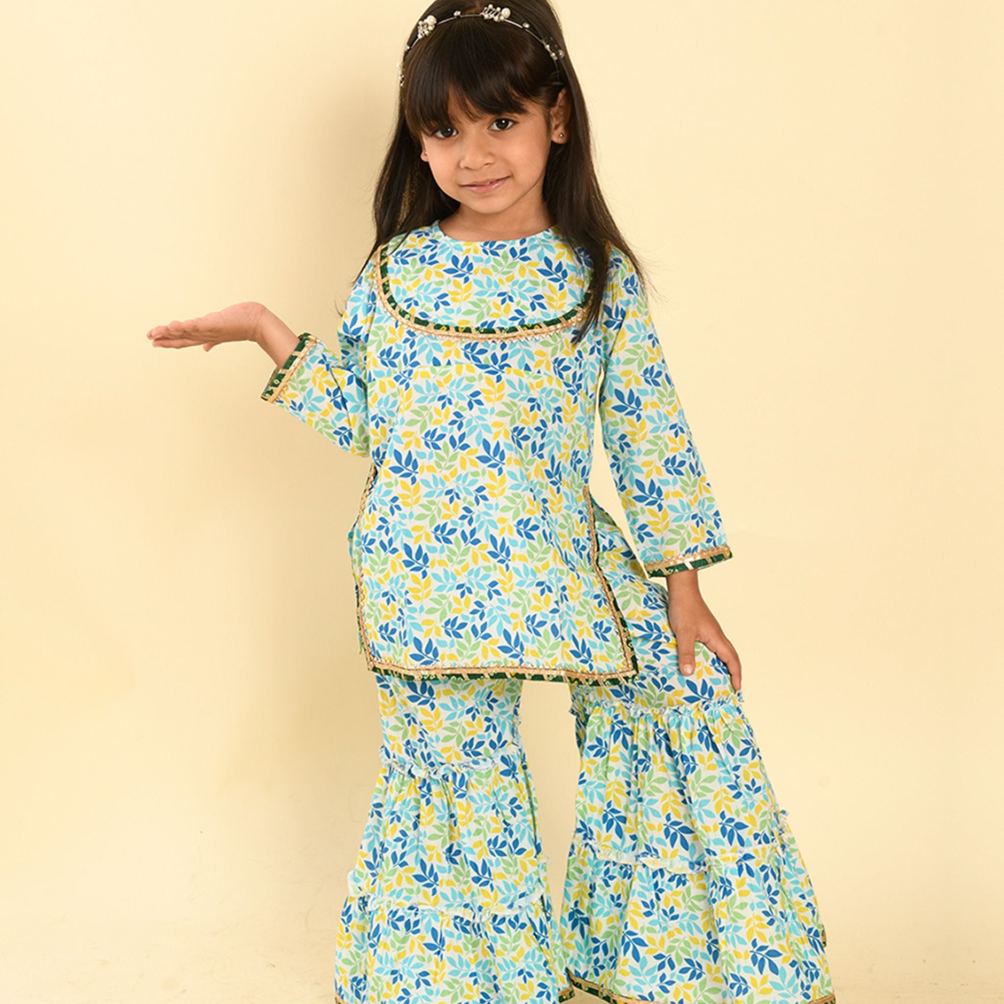 Sharara set - Pastel leaves Joeycare 