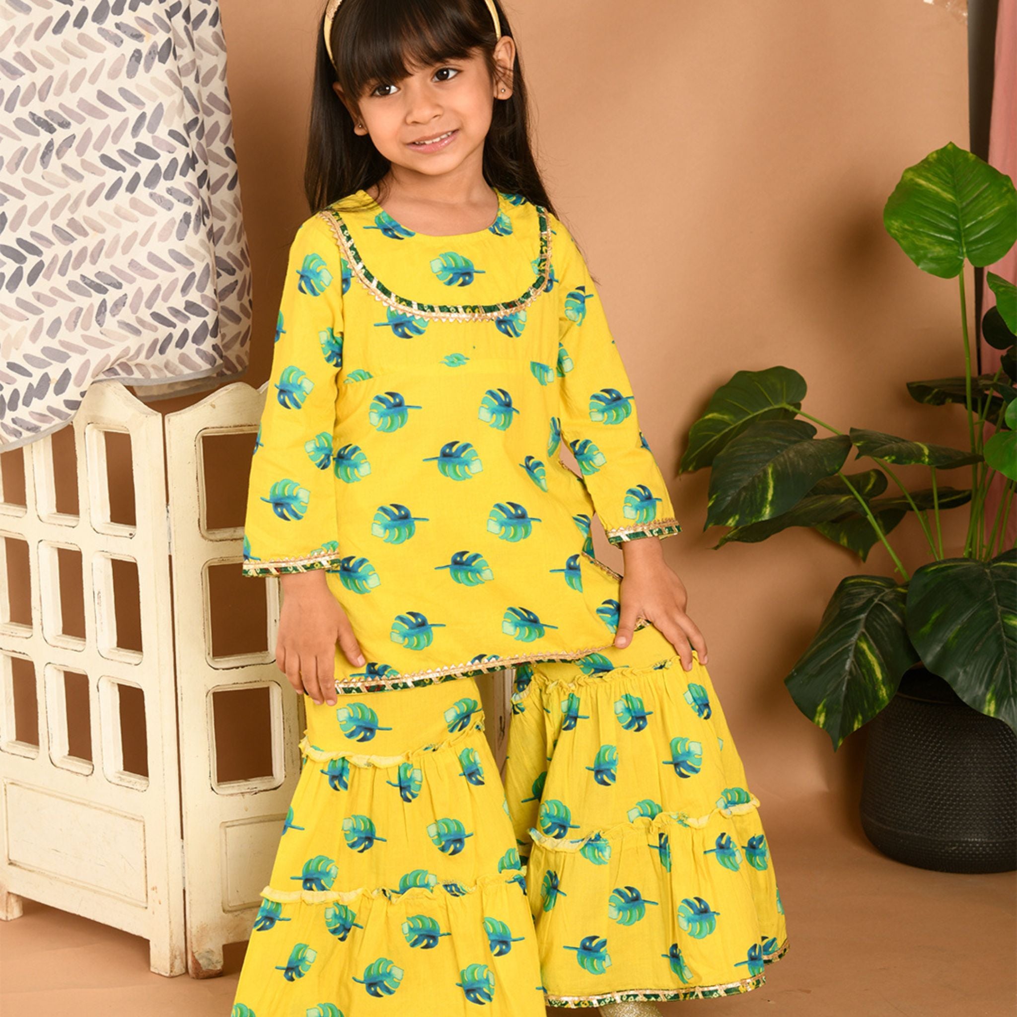 Sharara set - Yellow leaf Joeycare 