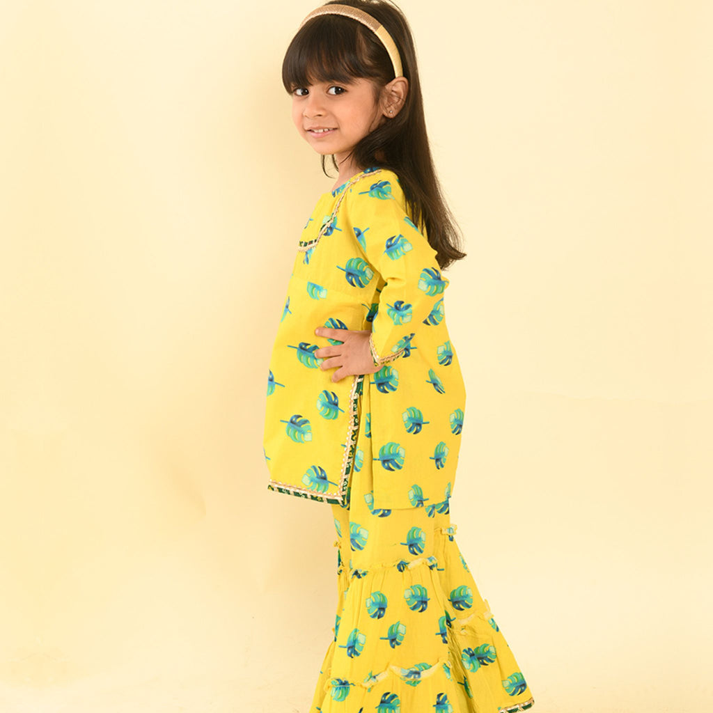 Sharara set - Yellow leaf Joeycare