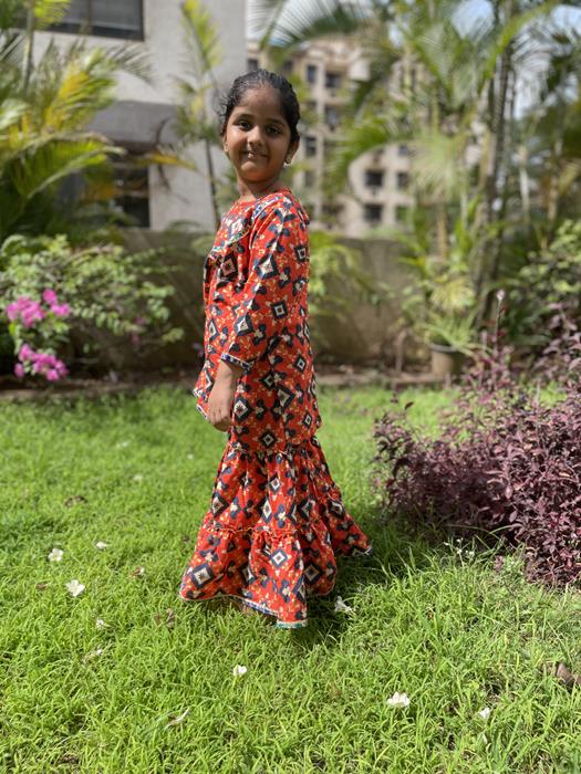 Sharara set – Orange Patola