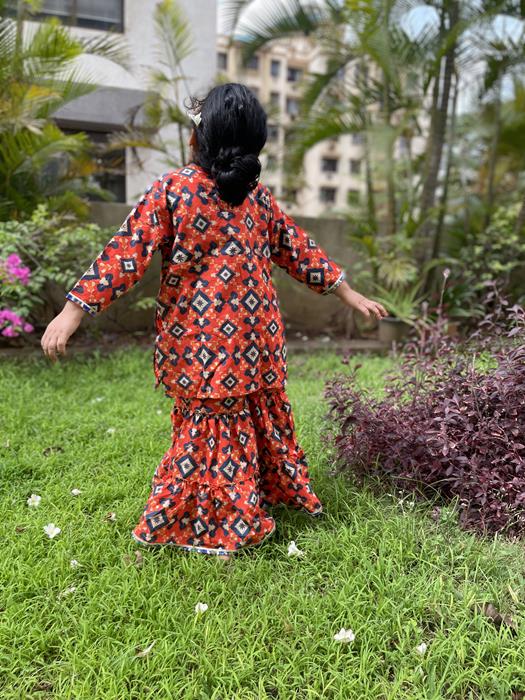 Sharara set – Orange Patola