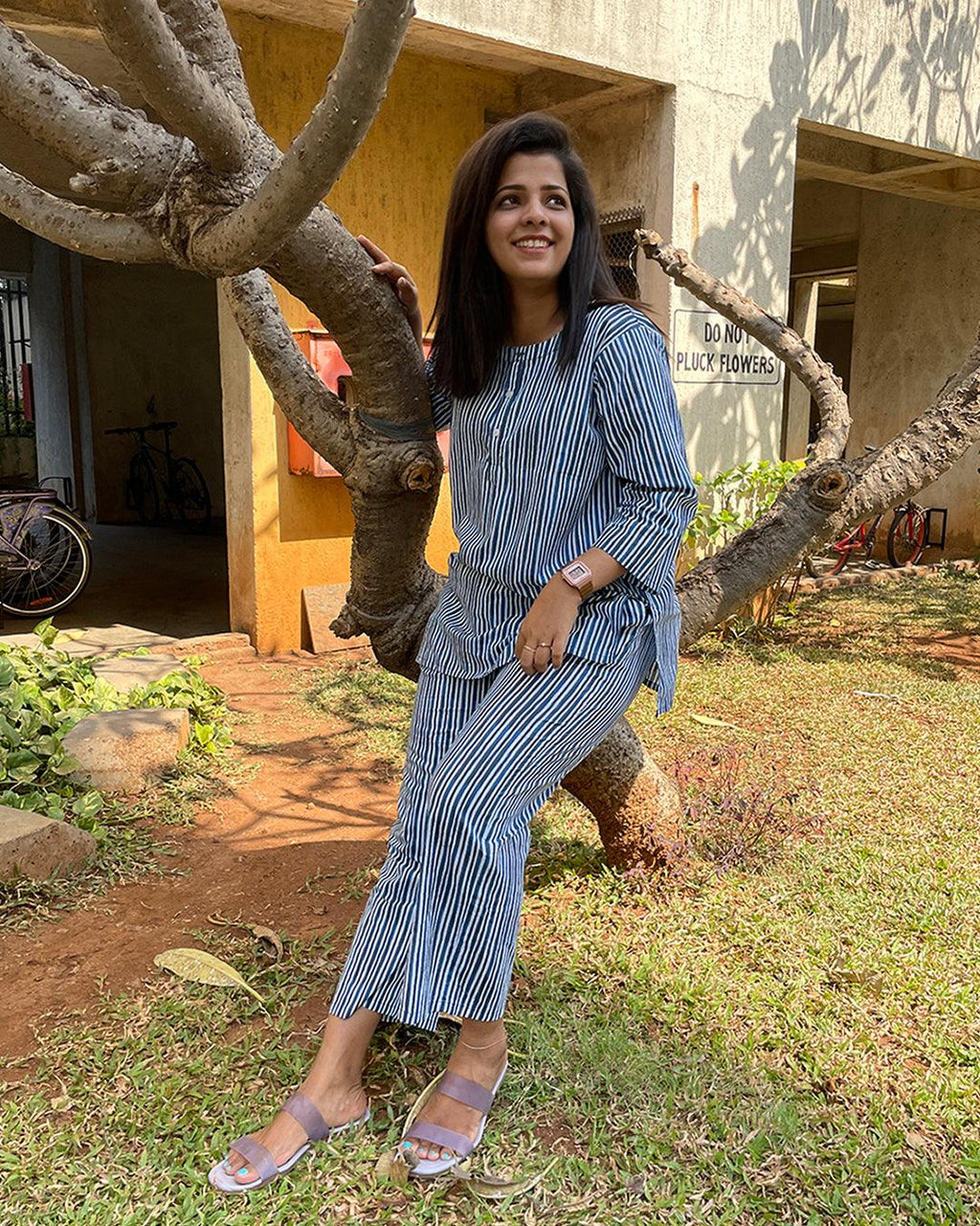 Co-ord Set- Indigo Stripes - JoeyCare